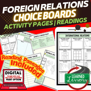 Foreign Affairs Activities, Choice Board, Digital Learning, Google & Print - preview 1