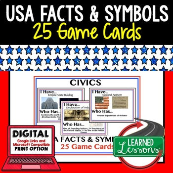 United States Facts and Symbols Game Cards, Print & Digital Learning - preview 1
