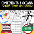 Continents and Oceans Activity Picture Puzzle, Test Prep, Unit Review - preview 1