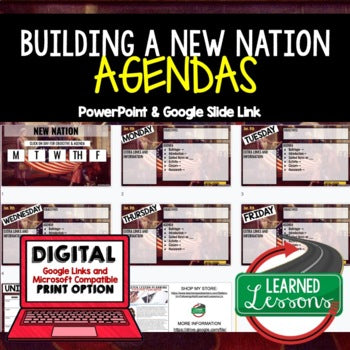 Building a New Nation Agenda PowerPoint & Google Slides Civics Agenda - preview 1