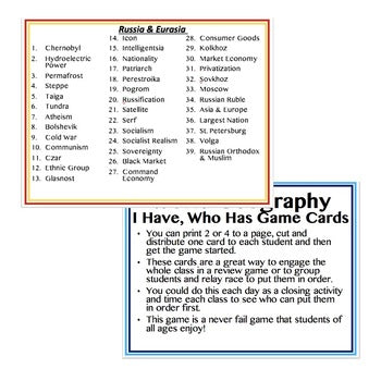 Russia  Game Cards, Geography Test Prep, Print & Digital Distance Learning - preview 3