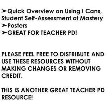 I Can Statements | Student Self-Assessment of Mastery | Professional Development - preview 2