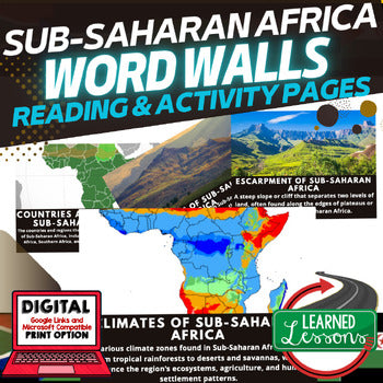 Sub-Saharan Africa Word Wall Activity Pages World Geography Word Wall - preview 1