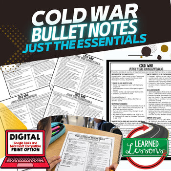 Cold War Outline Notes, Cold War Bullet Notes, Unit Review - preview 1