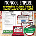 Mongol Empire Guided Notes and PowerPoints, Interactive Notebooks, Google - preview 1