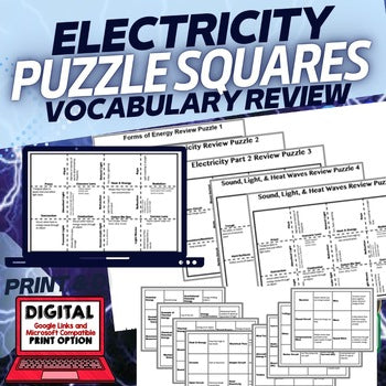 Properties of Energy Vocabulary Activity Puzzle Physical Science Curriculum - preview 3