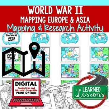 World War II Mapping Activity, PowerPoint Guided Mapping World War 2 Google - preview 1