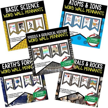 Science Inquiry Word Wall Pennants Earth Science Word Wall - preview 2