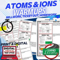 Atoms Warm Ups & Bell Ringers, NGSS Science Warm Ups - preview 1
