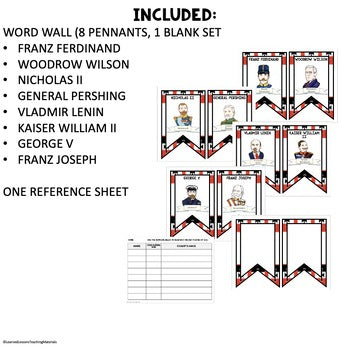 World War I Word Wall, WWI Activity World War I Posters US History Word Wall - preview 2