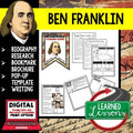 Benjamin Franklin Biography Research, Bookmark Brochure, Pop-Up, Writing - preview 1