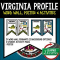 Virginia History Word Wall, State Profile, Virginia Activities Virginia Posters - preview 1