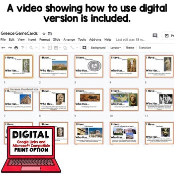 Ancient Greece Game Cards, Test Prep, Print, Digital Google - preview 2