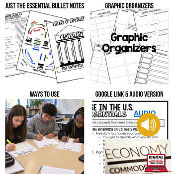 Free Enterprise in the US Outline Notes, Bullet Notes Unit Review Economic Notes - preview 2