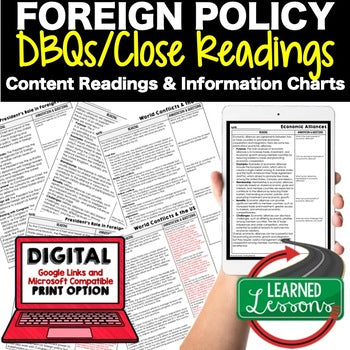US Foreign Policy DBQ Reading Activity Google Civics DBQ Close Reading - preview 1