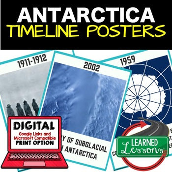 Antarctica Timeline Posters and Activity Pages Print and Google - preview 1