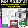 Progressives Guided Notes & PowerPoints, US History, Print, Digital, Google - preview 1