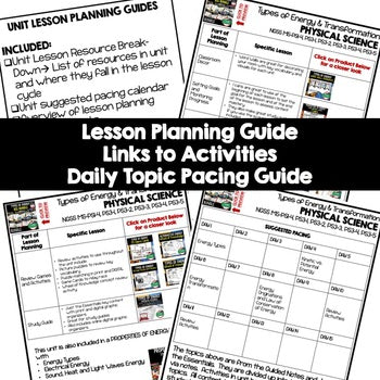 Types of Energy Lesson Plan Guide | NGSS Physical Science Lesson Plans - preview 2