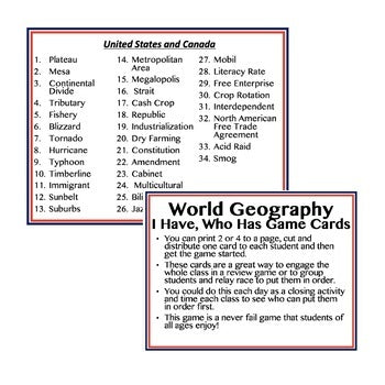United States and Canada Game Cards, Geography Test Prep, Distance Learning - preview 3