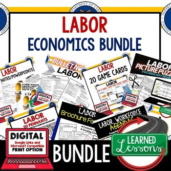 Labor Economics Activities Bundle | Labor Markets | Print & Digital - preview 1