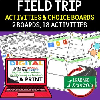 Field Trip Activities, Choice Board, Digital Distance Learning & Print - preview 1