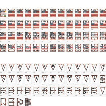 SECONDARY CLASSROOM DECOR, BINDER LABELS, Patriotic American Flag - preview 3