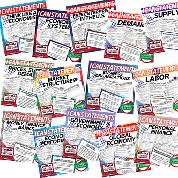 Labor and Workforce I Can Statements & Posters Self-Assessment Economics - preview 4
