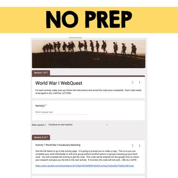 World War I Digital Escape Room, Breakout Room, Activity Pages No Prep - preview 4