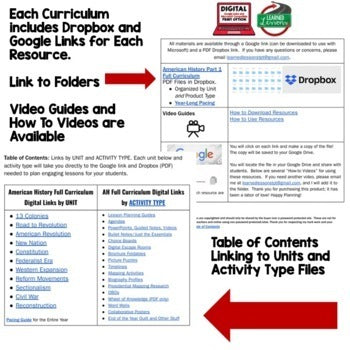 Modern U.S. History Curriculum Bundle | Print & Google | Full Year - preview 2