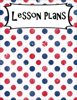 SECONDARY CLASSROOM DECOR, BINDER LABELS, Patriotic Dots, Red, White, Blue - preview 4