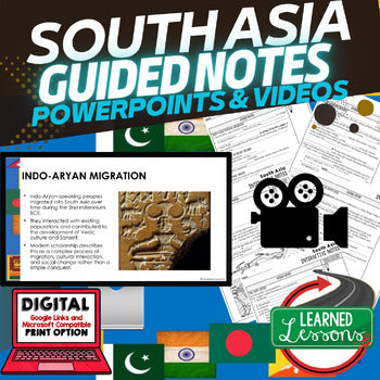 South Asia Guided Notes & PowerPoints World Geography Guided Notes - preview 1