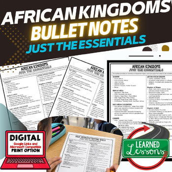 AFRICAN KINGDOMS Outline Notes, African Kingdoms Bullet Notes, Test Prep - preview 1