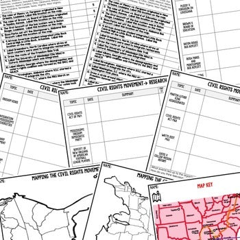 Civil Rights Movement Map Activity & Research Mapping the Civil Rights Movement - preview 2