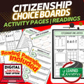 Citizenship Activities Choice Board, Digital Learning, Google, & Print - preview 1