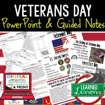 Veterans Day Guided Notes PowerPoints Flipped Classroom, Google Link - preview 1