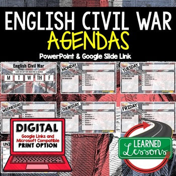 English Civil War Agenda PowerPoint & Google Slides Agenda - preview 1