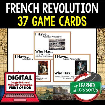 French Revolution Game Cards, Test Prep, Print & Digital Learning, Google - preview 1