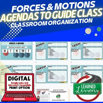 Forces & Motion Daily Agenda Slides | Editable Science PowerPoint - preview 1