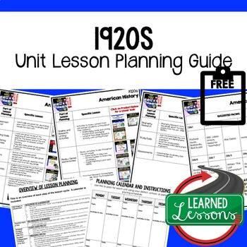 1920s Lesson Plan Guide, American History BACK TO SCHOOL - preview 1