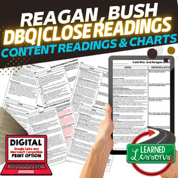 Presidents Reagan & Bush DBQ Close Reading Textbook Replacement Google Print - preview 1
