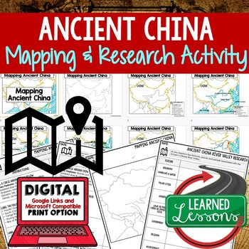 Ancient China Map Activity and Research, Mapping Ancient China - preview 1