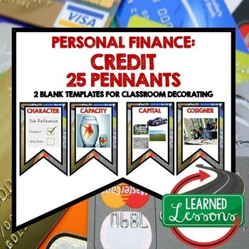 Personal Finance Credit Word Wall | Credit Vocabulary Pennants & Posters - preview 1