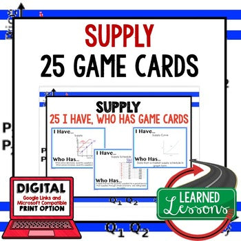 Supply GAME CARDS, Economics Test Prep, Economics Activity - preview 1