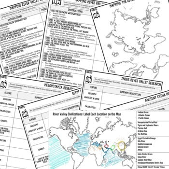 River Valley Civilizations Map Activity and Research, Mapping River Valleys - preview 2