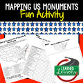 Civics US Facts and Symbols Mapping U.S. Monuments Activity with Google Link - preview 1