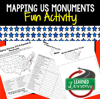 Civics US Facts and Symbols Mapping U.S. Monuments Activity with Google Link - preview 1