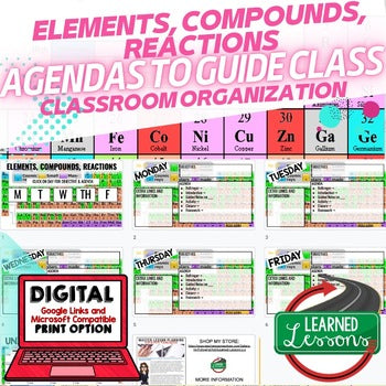 Elements Agenda PowerPoint & Google Slides, Physical Science Agenda - preview 1