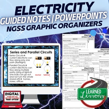 Electricity Guided Notes and PowerPoints Physical Science Activity - preview 1