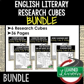 English Literary Research Cubes Bundle with Writing (English Activity Bundle) - preview 1