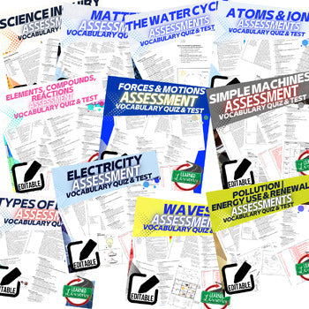 Physical Science Assessments Bundle | NGSS Tests & Quizzes | Editable - preview 2
